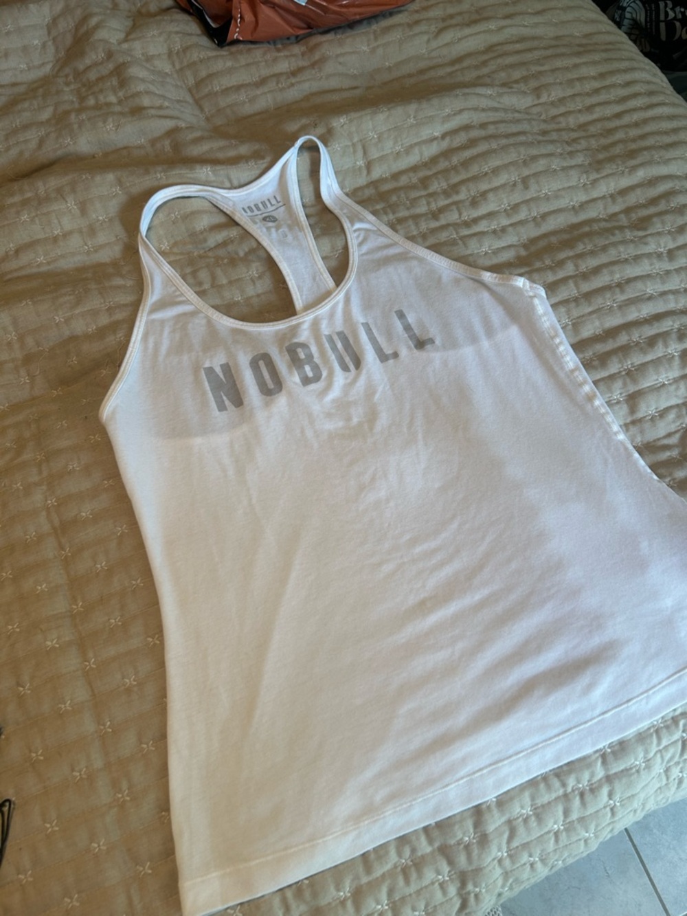 NOBULL White Racerback Logo Tank